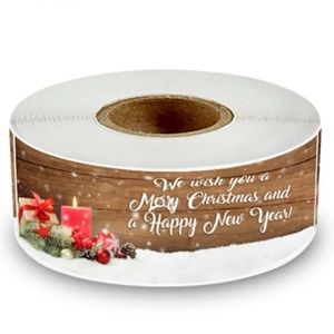 🎄120 Ct Roll! We Wish You a Merry Christmas & Happy New Year Labels
